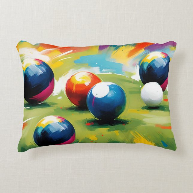 Lawn Bowls Colour Splash,  Decorative Cushion (Front)