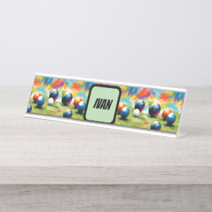 Lawn Bowls Colour Splash, Desk Name Plate