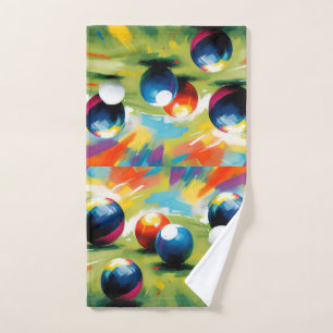 Lawn Bowls Colour Splash,  Hand Towel