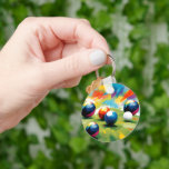 Lawn Bowls Colour Splash,  Key Ring<br><div class="desc">Pictured Is A Colorful Lawn Bowls Colour Splash Design.</div>