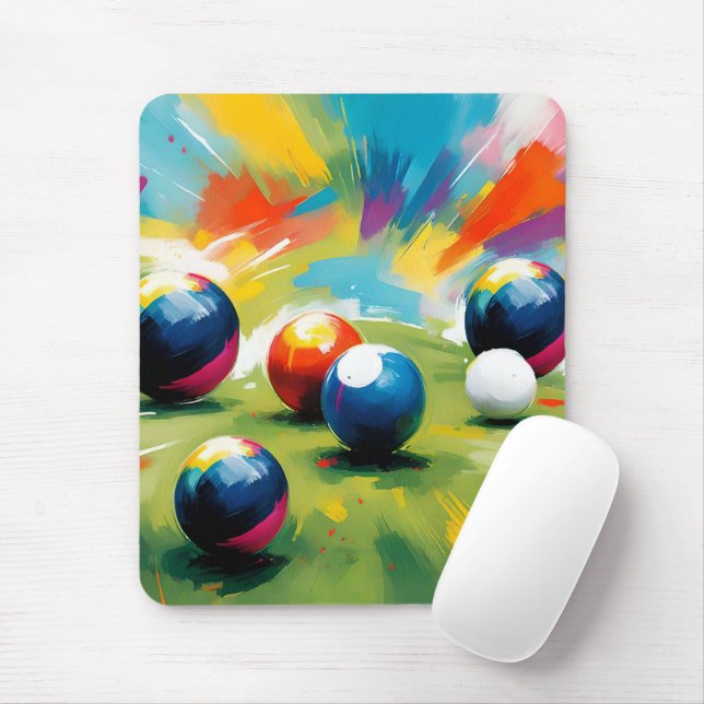 Lawn Bowls Colour Splash,  Mouse Pad (With Mouse)