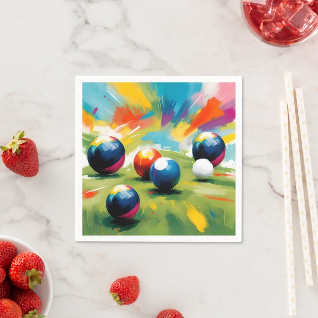Lawn Bowls Colour Splash,  Napkin (Insitu)