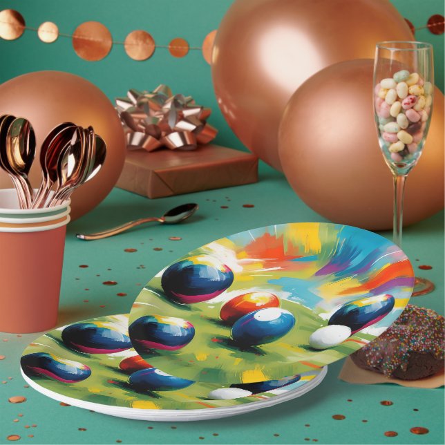 Lawn Bowls Colour Splash,  Paper Plate (Multi)