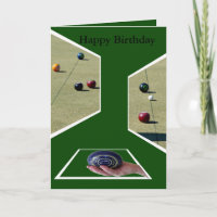 Lawn Bowls Dimensions, Greetings Birthday Card.