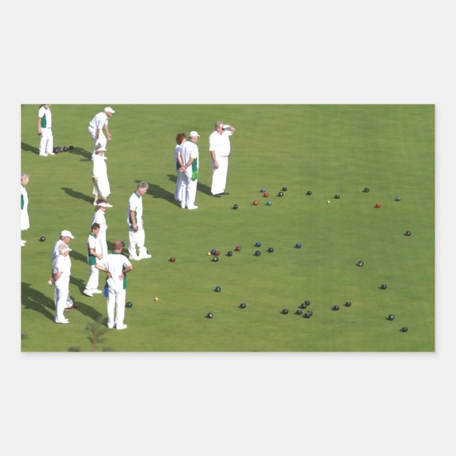 Lawn Bowls England Rectangular Sticker (Front)