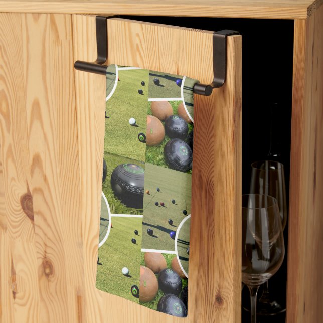 Lawn Bowls Five Picture Collage, Dish Towel (Thirds Fold)