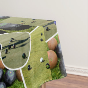 Lawn Bowls Five Picture Collage, Tablecloth