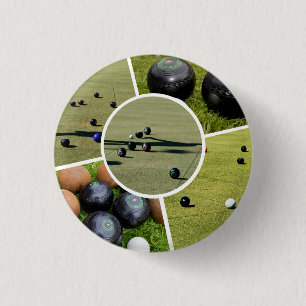 Lawn Bowls Five Picture Photo Collage, Badge