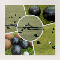 Lawn Bowls Five Picture Photo Collage, Jigsaw 