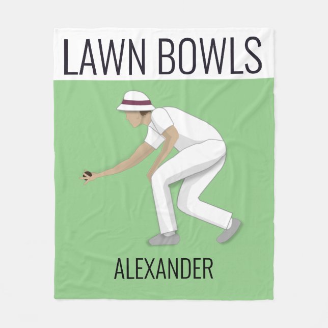 Lawn Bowls Fleece Blanket (Front)