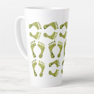 Lawn Bowls Footprints, Fun Novelty Design, Latte Mug