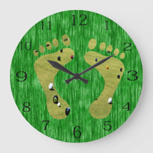 Lawn Bowls Footprints, Large Clock