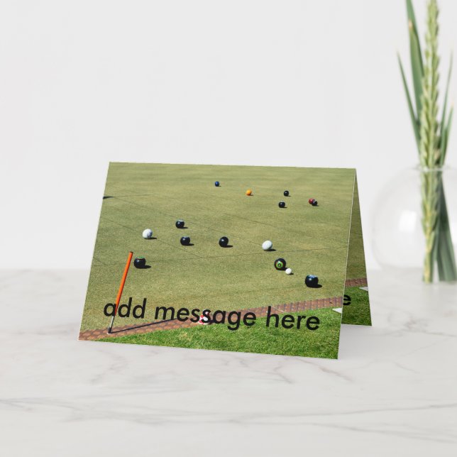Lawn Bowls Game, Add Your Message, Card (Front)