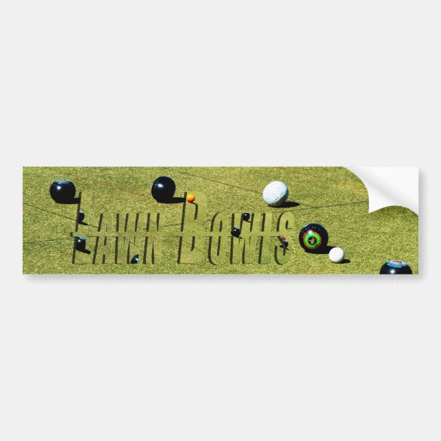 Lawn Bowls Game And Logo, Bumper Sticker (Front)