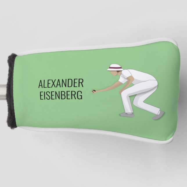 Lawn Bowls Golf Head Cover (Front)