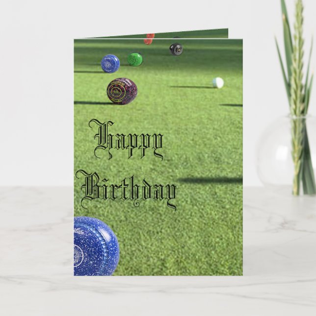 Lawn Bowls Happy Birthday, Card (Front)