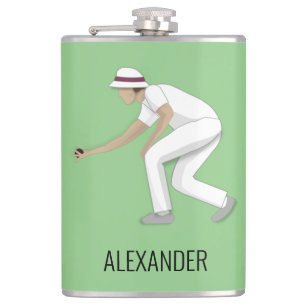 Lawn Bowls Hip Flask