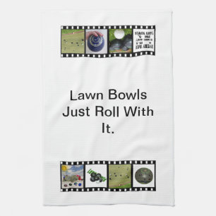 Lawn Bowls Just Roll With It, Dish Towel