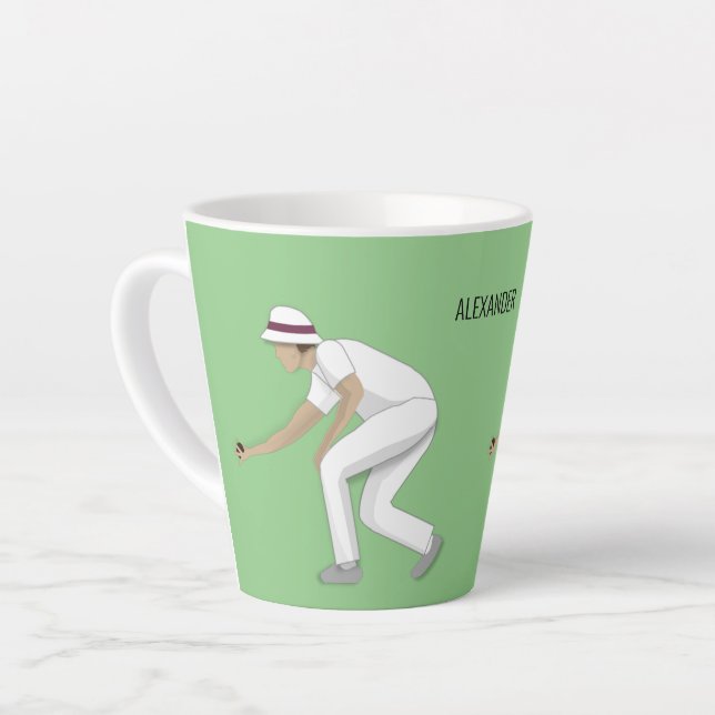 Lawn Bowls Latte Mug (Left Angle)