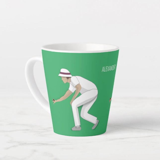 Lawn Bowls Latte Mug (Left Angle)