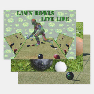 Lawn Bowls Live Life, Gift Wrapping Sheets, Paper Sheet