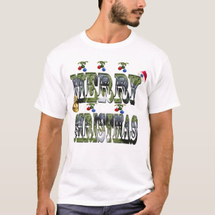 Lawn Bowls Merry Christmas Picture Logo, T-Shirt