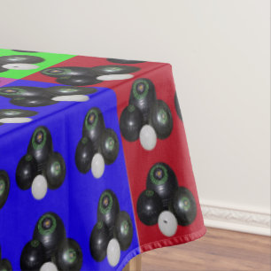 Lawn Bowls Multi Coloured Patchwork Pattern, Large Tablecloth