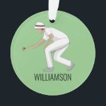 Lawn Bowls Ornament<br><div class="desc">Lawn bowls design Christmas ornament with customisable text.</div>