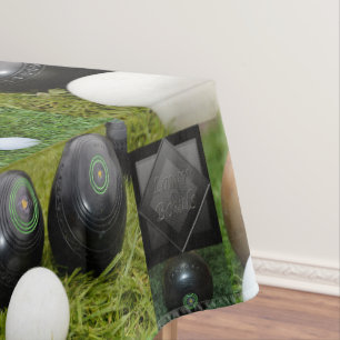 Lawn Bowls Photo Collarge, Tablecloth
