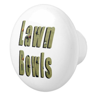 Lawn Bowls Picture Logo, Ceramic Knob