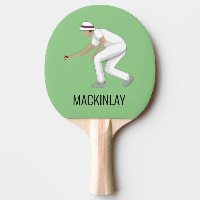 Lawn Bowls Ping Pong Paddle (Front)