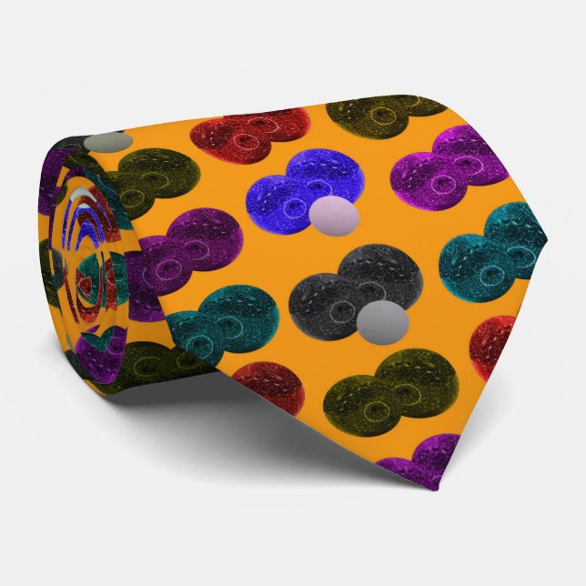 Lawn Bowls Pop Art Pattern, Tie (Rolled)