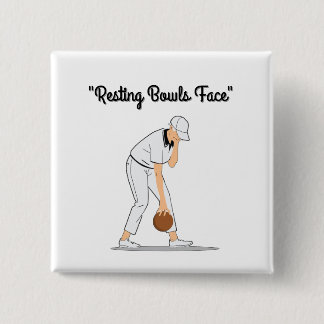 Lawn Bowls: Resting Bowls Face 15 Cm Square Badge