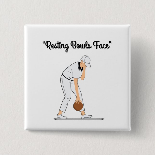 Lawn Bowls: Resting Bowls Face 15 Cm Square Badge (Front)