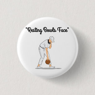 Lawn Bowls: Resting Bowls Face 3 Cm Round Badge