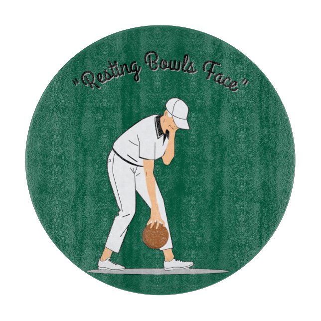 Lawn Bowls: Resting Bowls Face Cutting Board (Front)