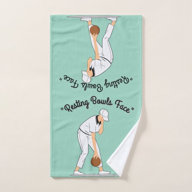 Lawn Bowls: Resting Bowls Face, Funny  Hand Towel (Hand Towel)