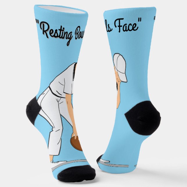 Lawn Bowls: Resting Bowls Face Socks (Angled)