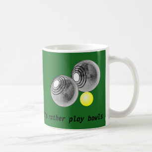 Lawn bowls, short mat bowls mug