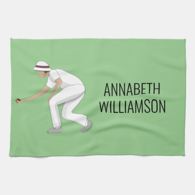 Lawn Bowls Tea Towel (Horizontal)