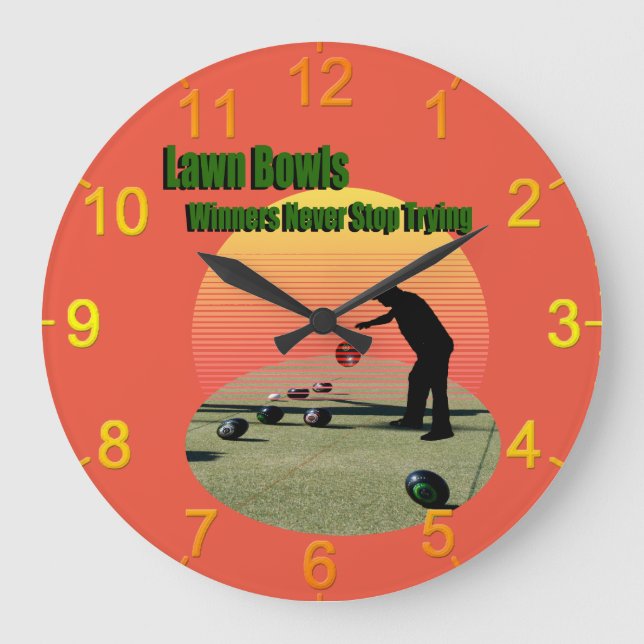 Lawn Bowls The Winners Design, Wall Clock (Front)