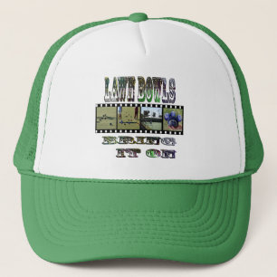 Lawn Bowls Vintage Photostrip With Bring It Text, Trucker Hat