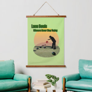 Lawn Bowls Winners, Wood Topped Wall Tapestry
