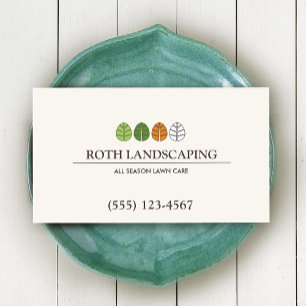 Lawn Care All Season Landscaping Business Card