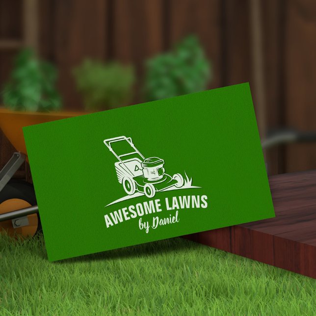 Lawn care and Gardening Modern Clean Business Card (Creator Uploaded)