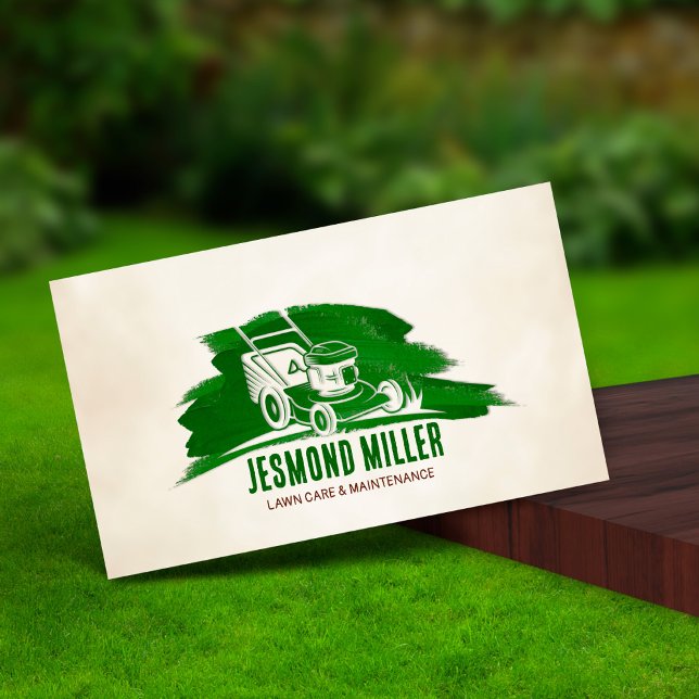 Lawn care and landscaping - lawnmower business card (Creator Uploaded)