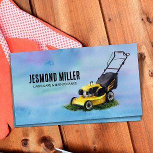 Lawn care and landscaping - watercolor art business card