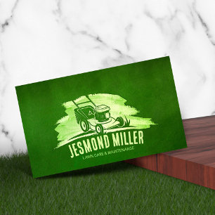 Lawn care and landscaping - watercolor business card