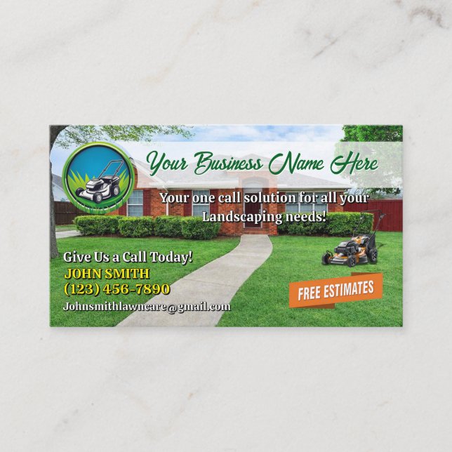 Lawn Care Business Card (Front)