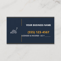 Lawn Care Business Cards, Custom Name & Phone